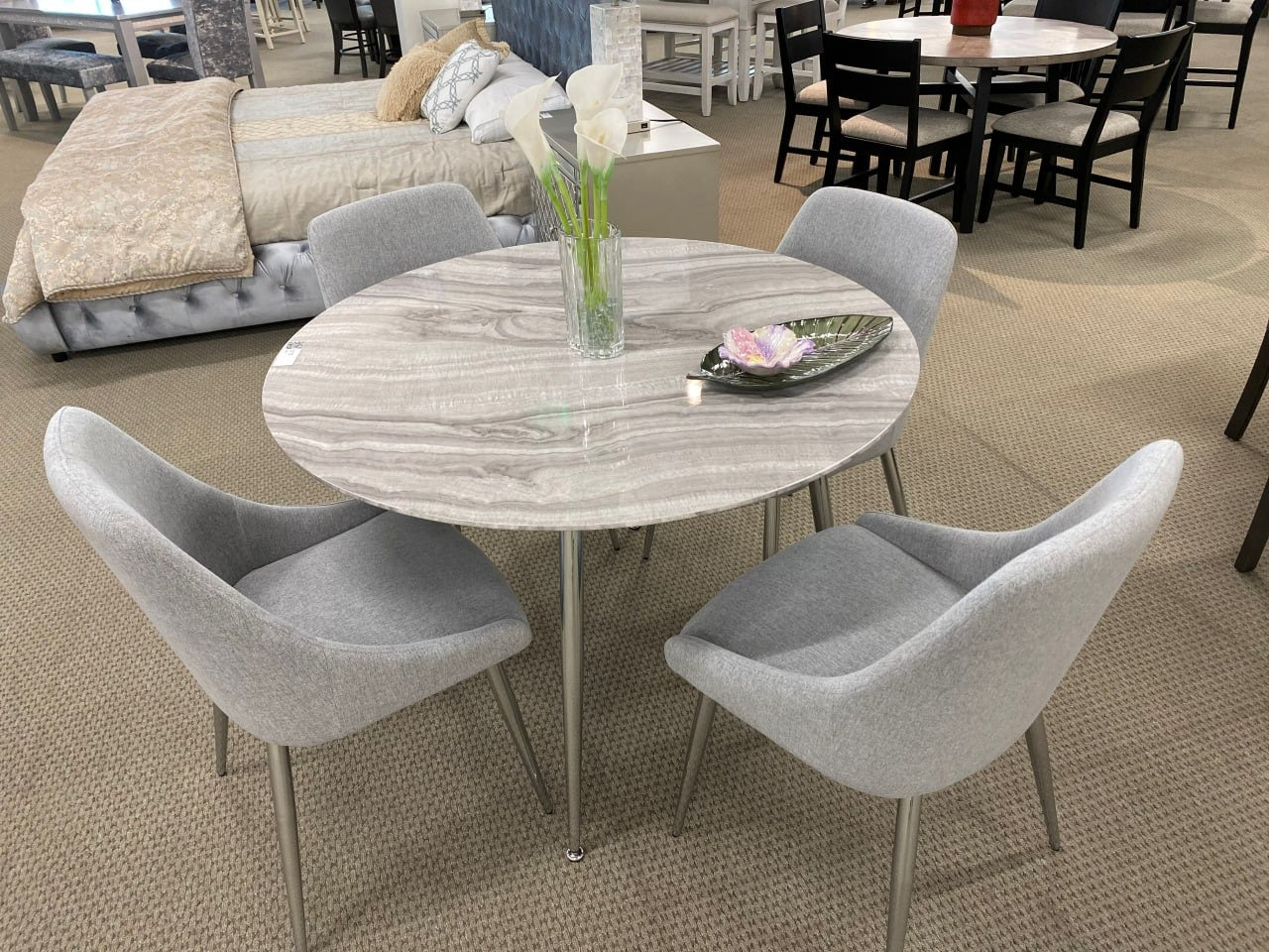 Marble Top Tola Dining Set 5-Piece