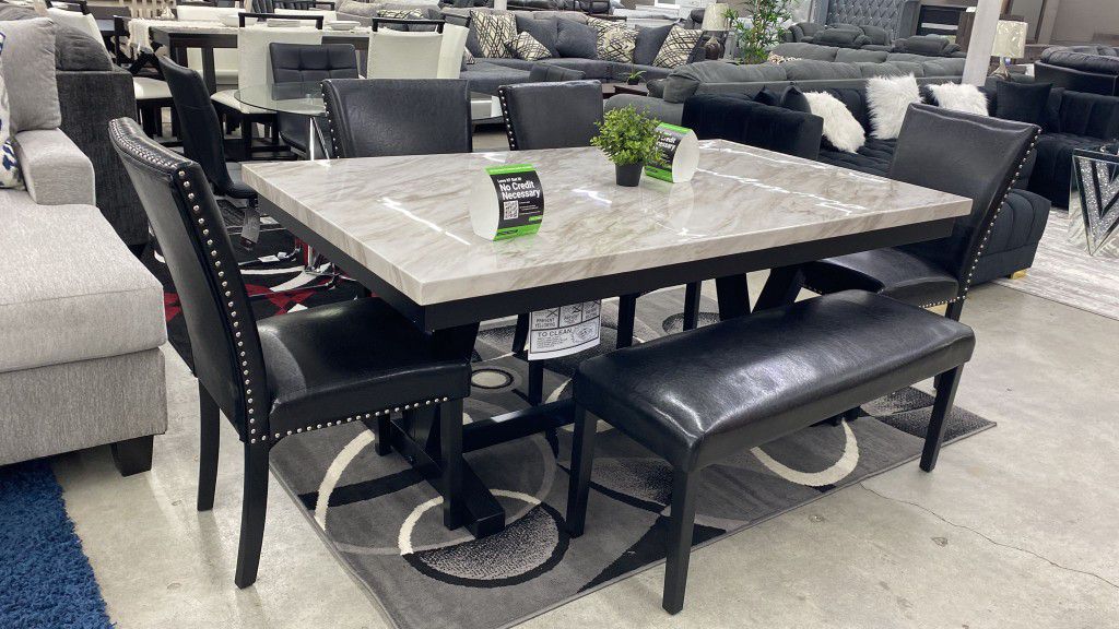 Tanner Dining Set With Bench 6-Piece