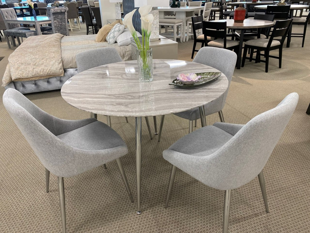 Marble Top Tola Dining Set 5-Piece