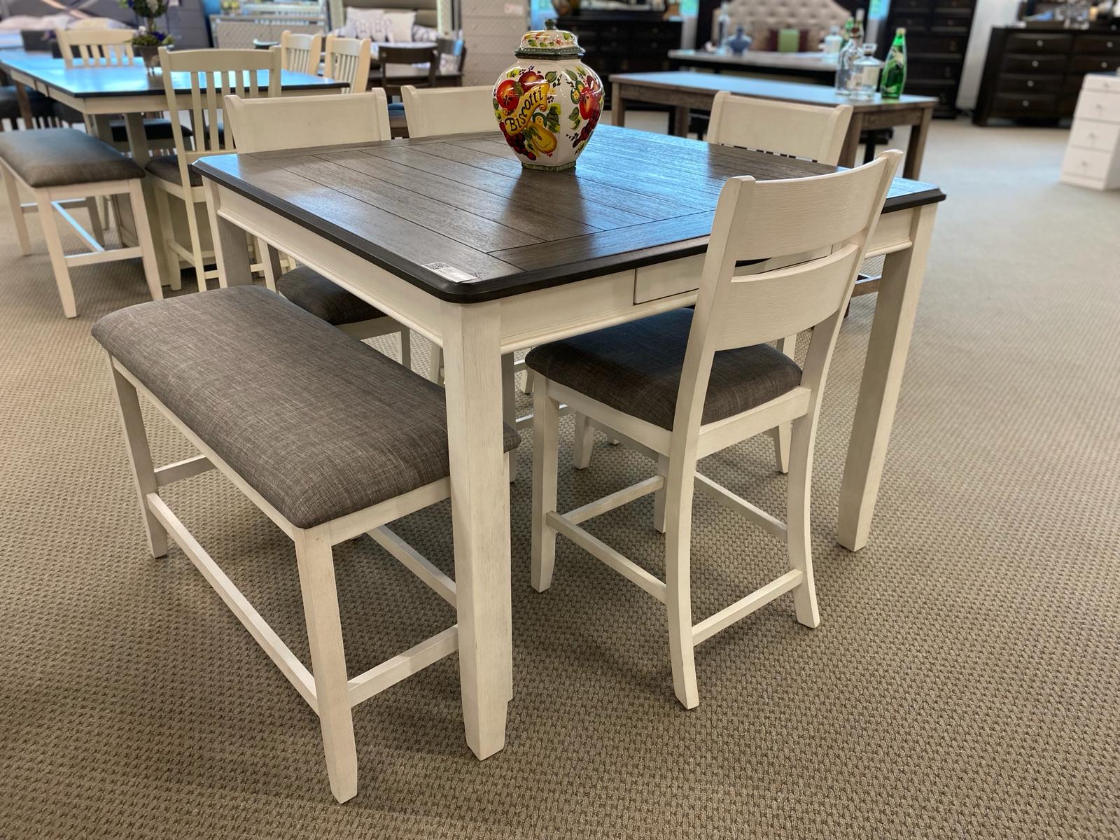 Dakota White Counter Height Dining Set 6-Piece