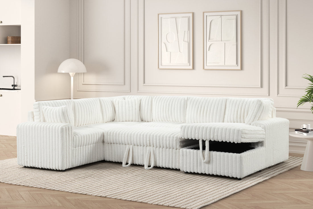 Sonic Black Sectional With Pull-Out Bed Sectional