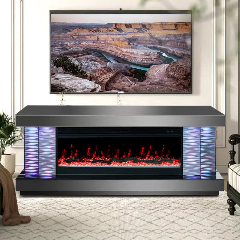 JASMIN TV STAND W/FIREPLACE