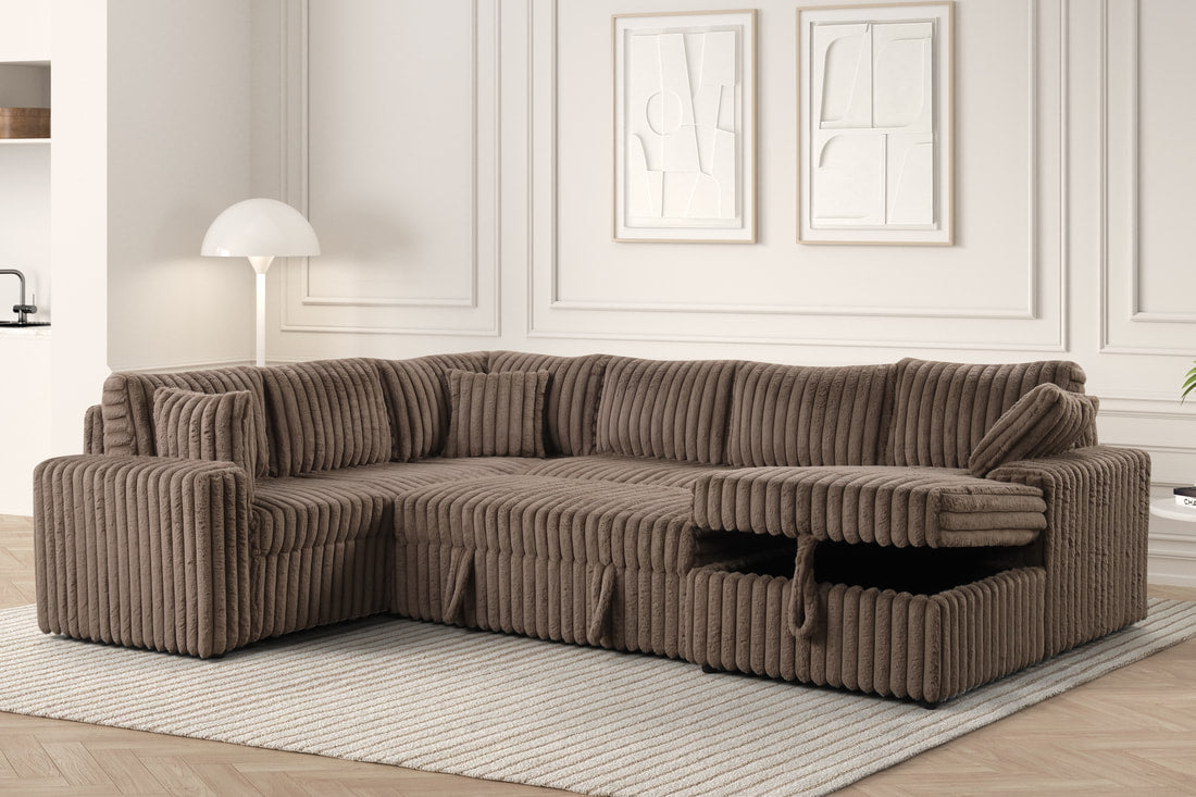 Sonic Black Sectional With Pull-Out Bed Sectional