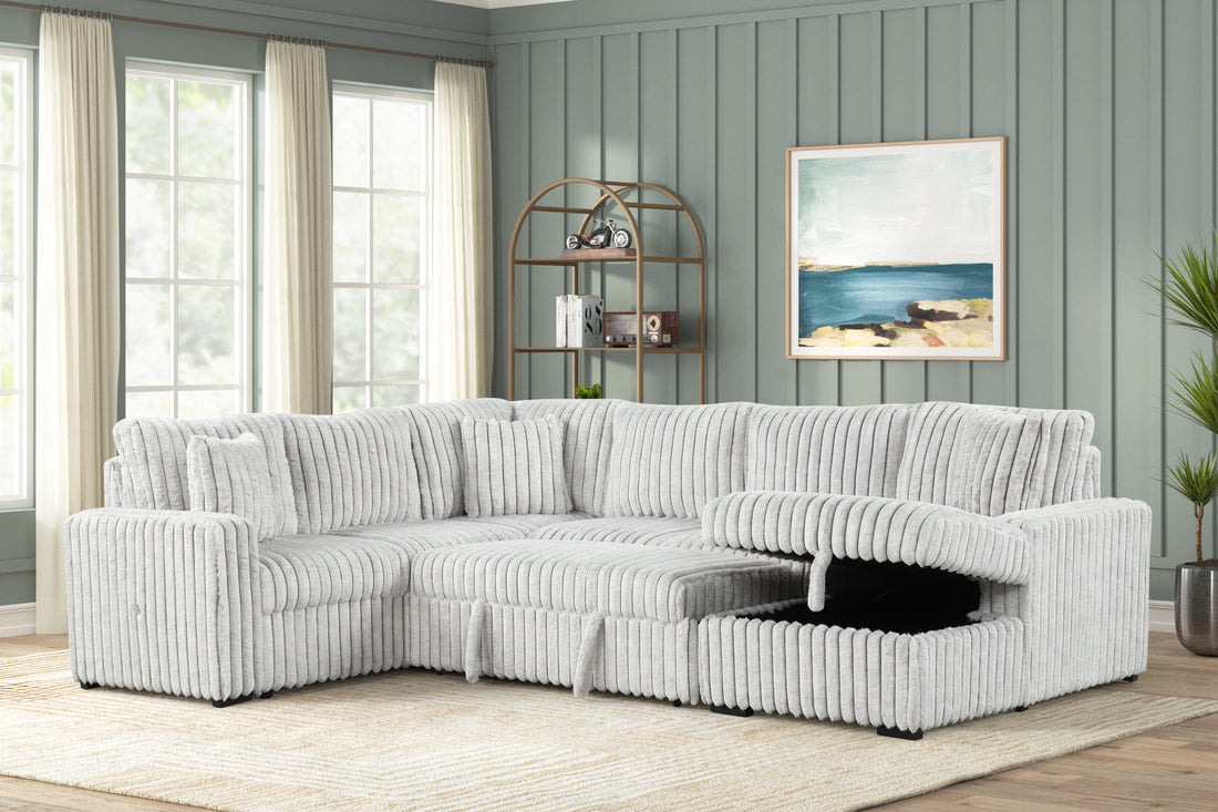 Sonic Black Sectional With Pull-Out Bed Sectional