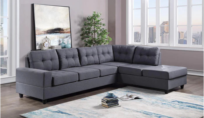 James Linen Reversible Sectional