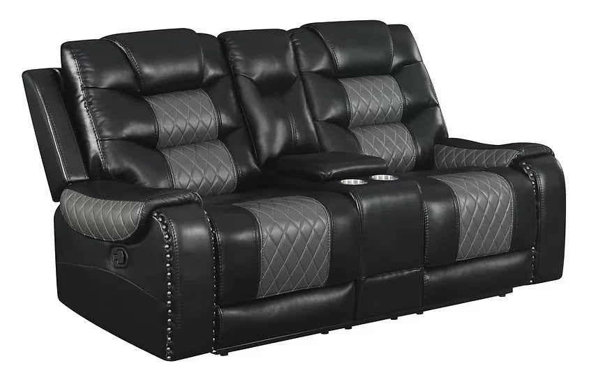 S1987 Phoenix Black Recliner Set 3-Piece